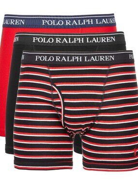 NWT Polo Ralph Lauren Men's Classic Fit Cotton 3 Boxer Briefs Multi Large